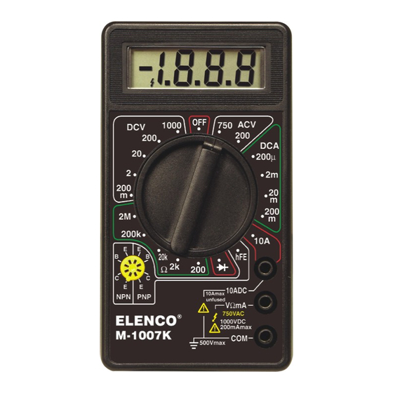 Elenco Electronics M-1007K Assembly And Instruction Manual