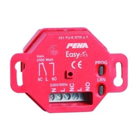 PEHA Easyclick 451 FU-E o.T. Installation And Operating Instructions