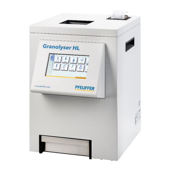 Pfeuffer Granolyser Operating Instructions Manual