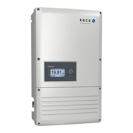 Kaco blueplanet 15.0 TL3 Operating	 Instruction