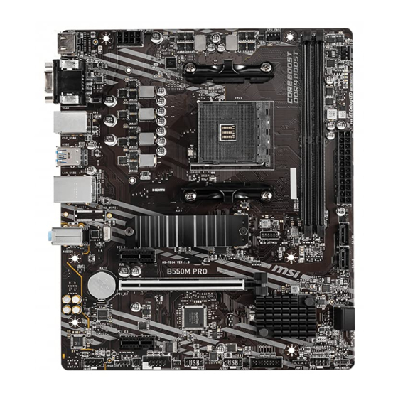 MSI B550M PRO Quick Start Manual