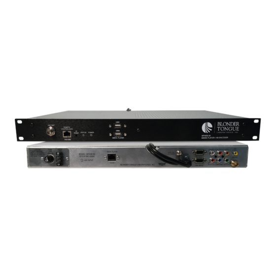 Blonder tongue MPHDE-50 Quick Start Manual