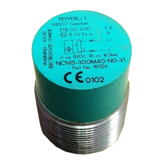 Pepperl+Fuchs NCN15-30GM40-N0-V1 Instruction Manual