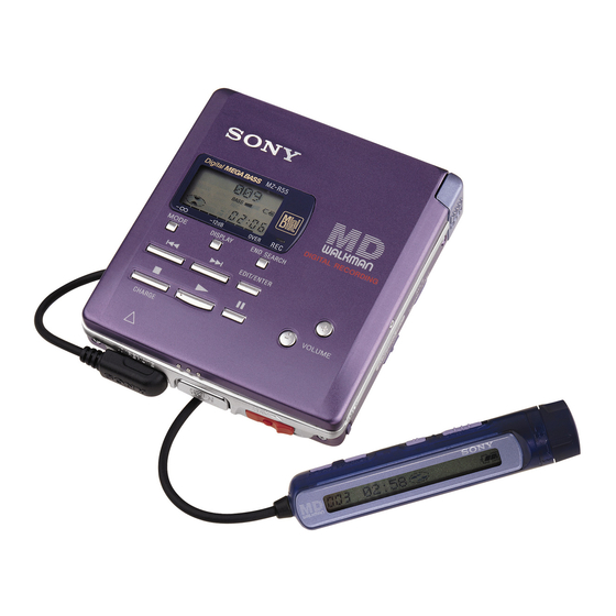 Sony MD Walkman MZ-R55 Manuals