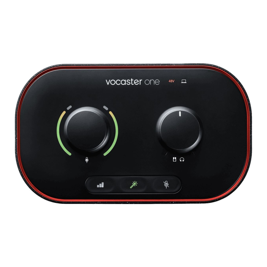 Focusrite Vocaster One - USB Audio Interface for Solo Podcasts Manual