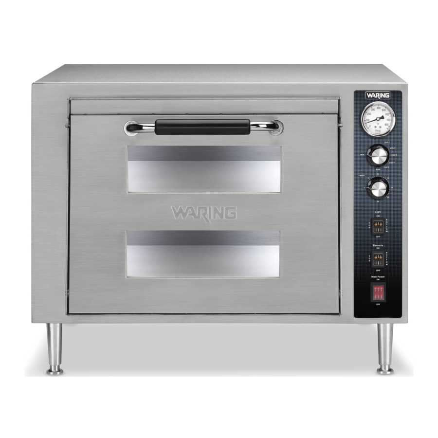WARING COMMERRCIAL WPO700 / WPO750 - Pizza Oven Manual