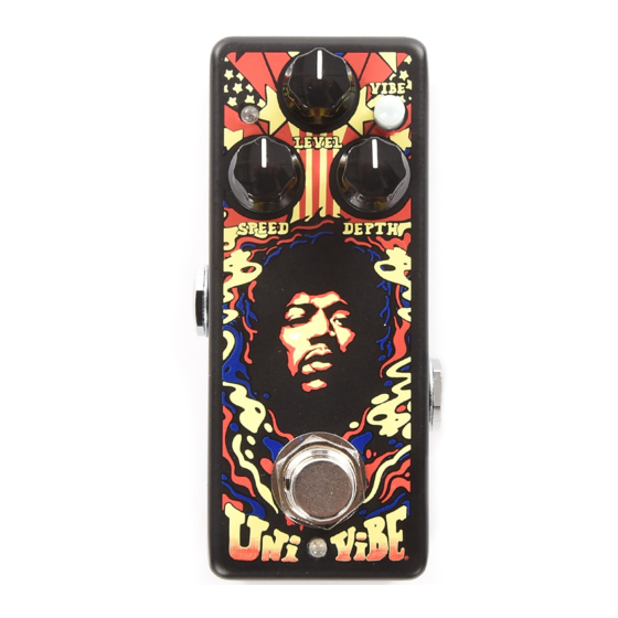 Dunlop AUTHENTIC HENDRIX '69 PSYCH SERIES UNI-VIBE CHORUS/VIBRATO Quick Start Manual