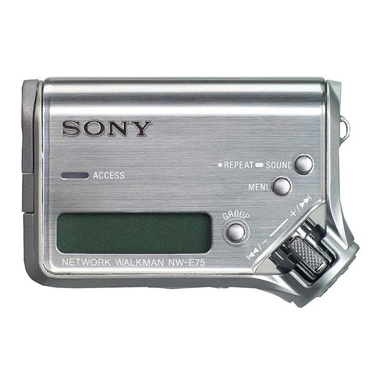 Sony Walkman NW-E75 Operating Instructions Manual
