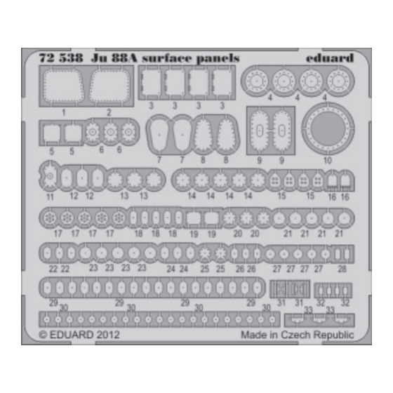 Eduard Ju 88A surface panels S.A. Manual