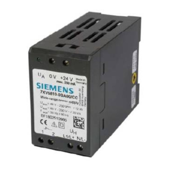 Siemens 7XV5810-0.A00 Manuals
