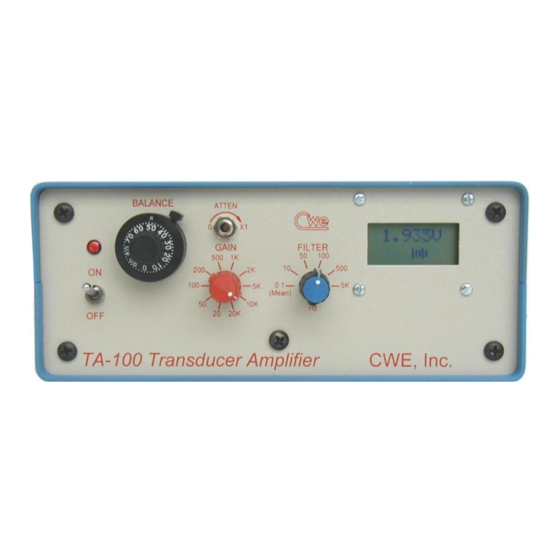 CWE TA-100 Instruction Manual