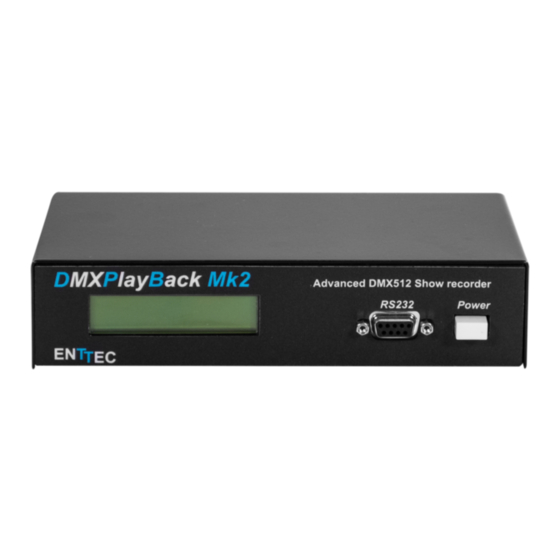 Enttec DMXPLAYBACK MK2 User Manual