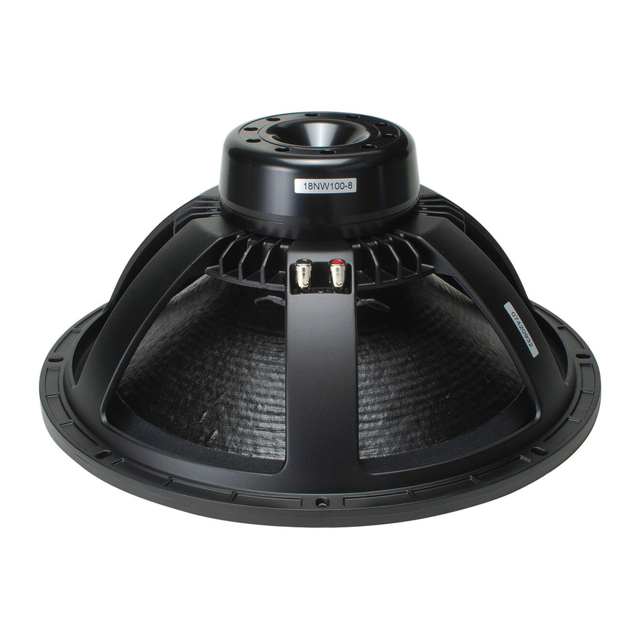 B&C Speakers Subwoofer 18NW100 Specification