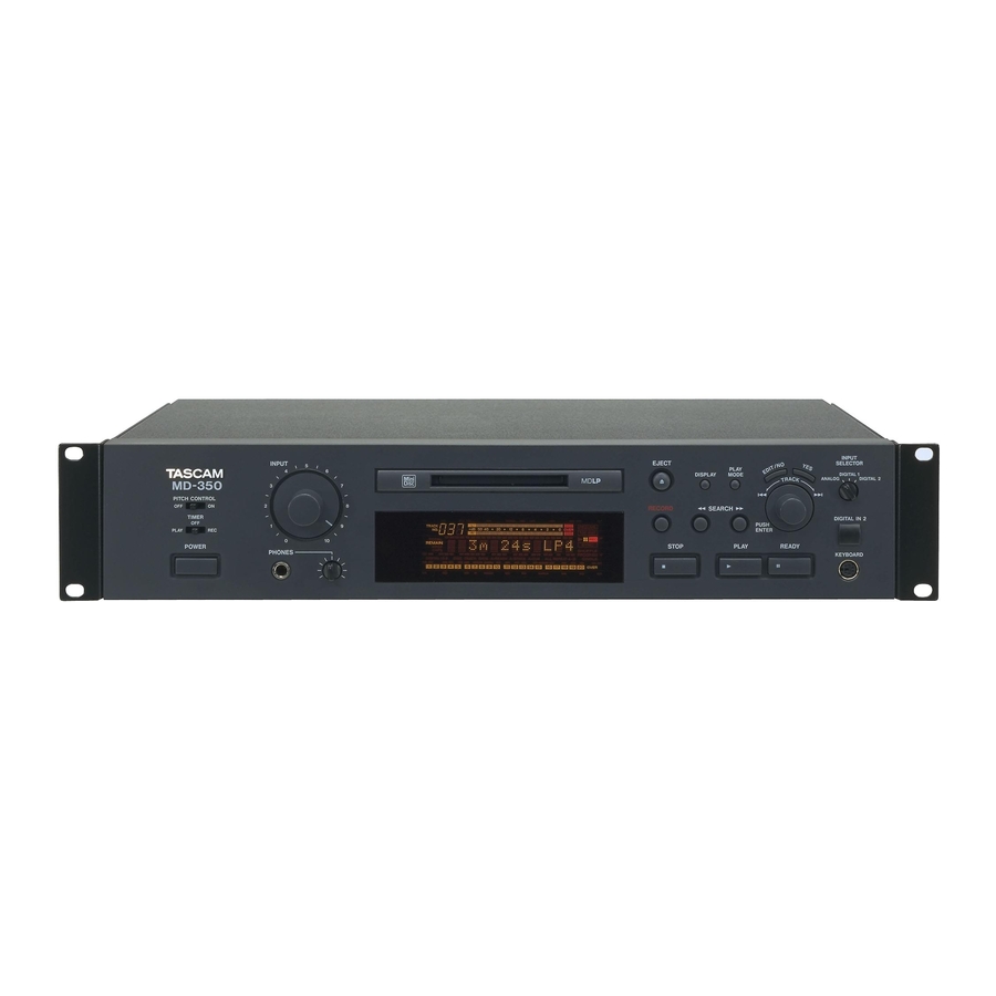 Tascam MD-350 Owner's Manual
