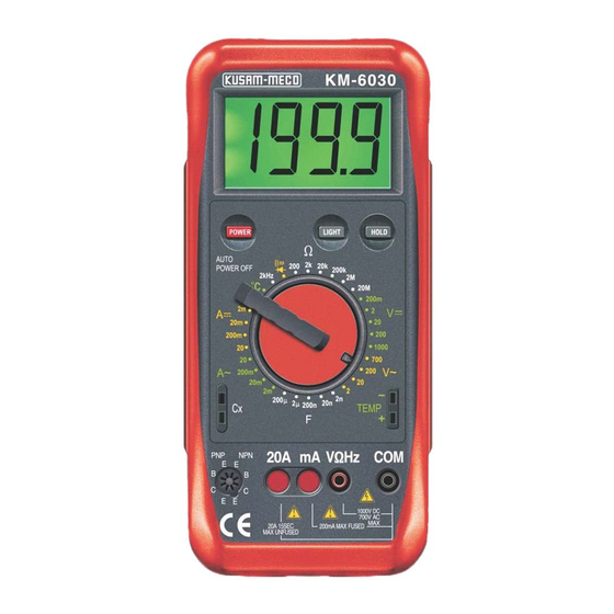 Kusam-meco KM 6030 Operation Manual