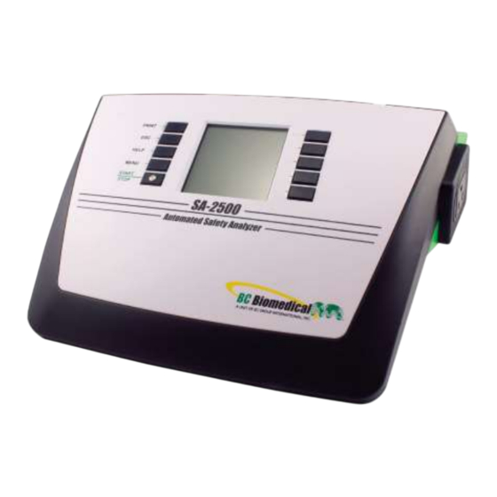 User Manuals: BC Biomedical SA-2500 Safety Analyzer