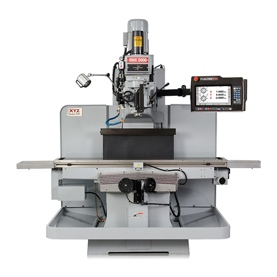 XYZ Machine Tools ProtoTRAK RMX Safety And Quick Start Manual
