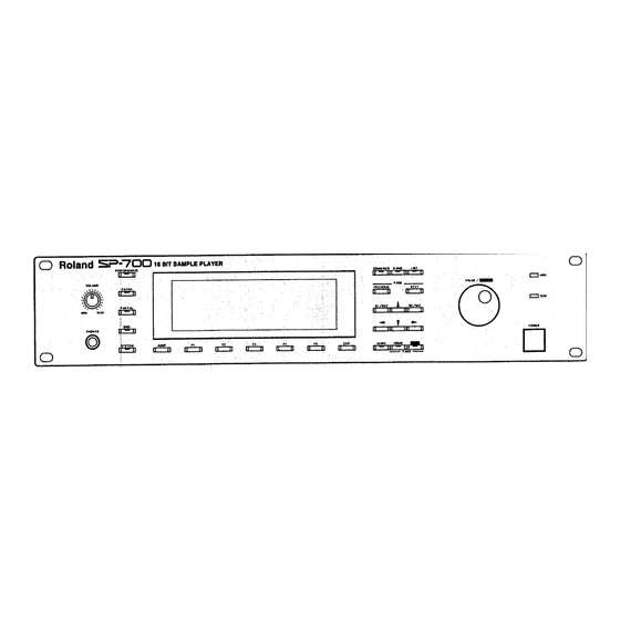 Roland SP-700 Owner's Manual