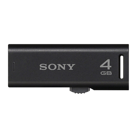 Sony MICROVAULT USM4GR Operating Instructions