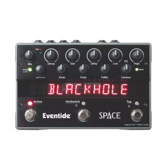 Eventide Space User Manual