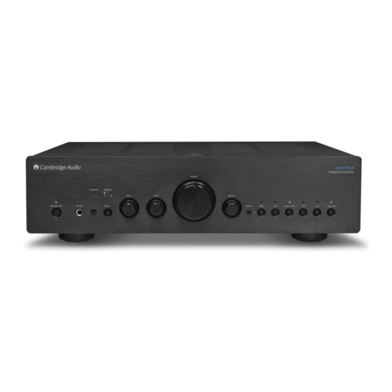 Cambridge Audio Azur 650A Technical Specifications