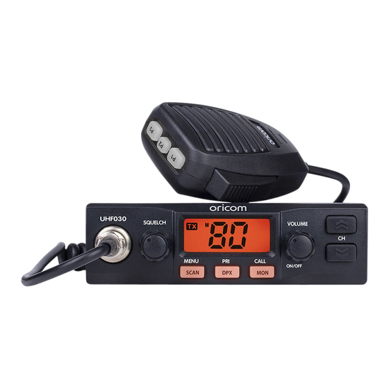 Oricom UHF030 Quick Start Manual