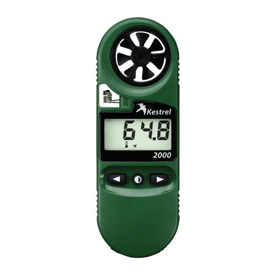 Kestrel 2000 Pocket Weather Instruction Manual