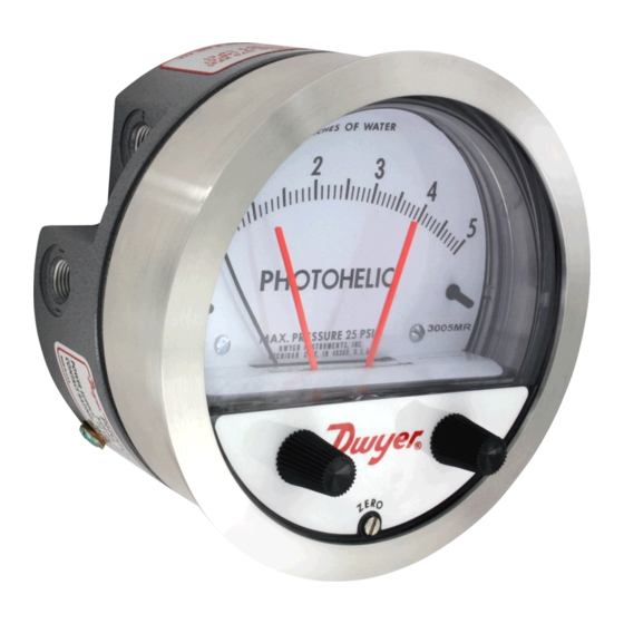 Dwyer Instruments PHOTOHELIC 3000 SERIES SGT Specifications-Installation And Operating Instructions
