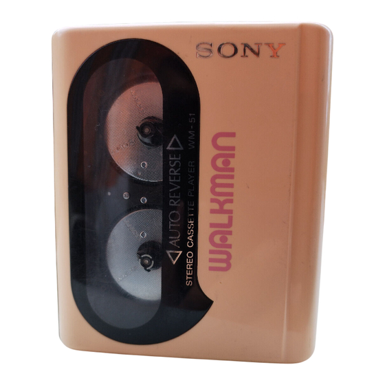 Sony WM-51 Service Manual