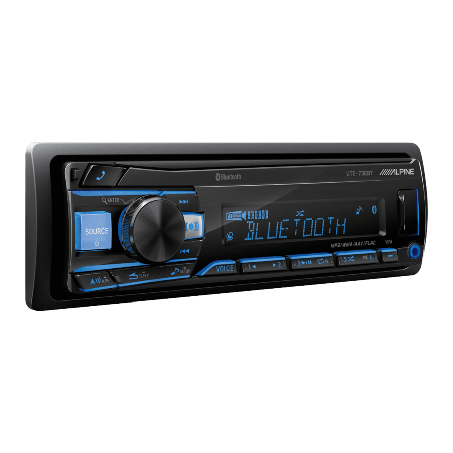 Alpine CDE-173EBT, CDE-170E, UTE-73EBT - MEDIA RECEIVER Manual