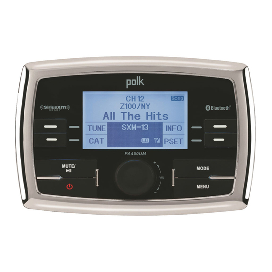 Polk Audio PA450UM Operation Manual
