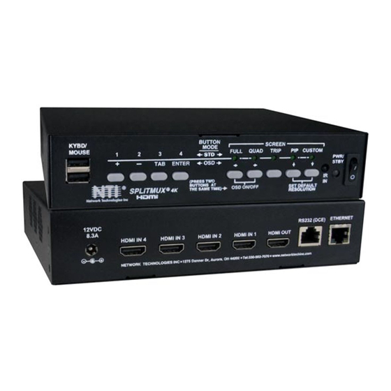 NTI SPLITMUX-4K18GB-4 Installation And Operation Manual