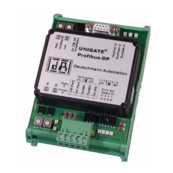 DEUTSCHMANN AUTOMATION UNIGATE RS232/485 - ProfibusDP Instruction Manual