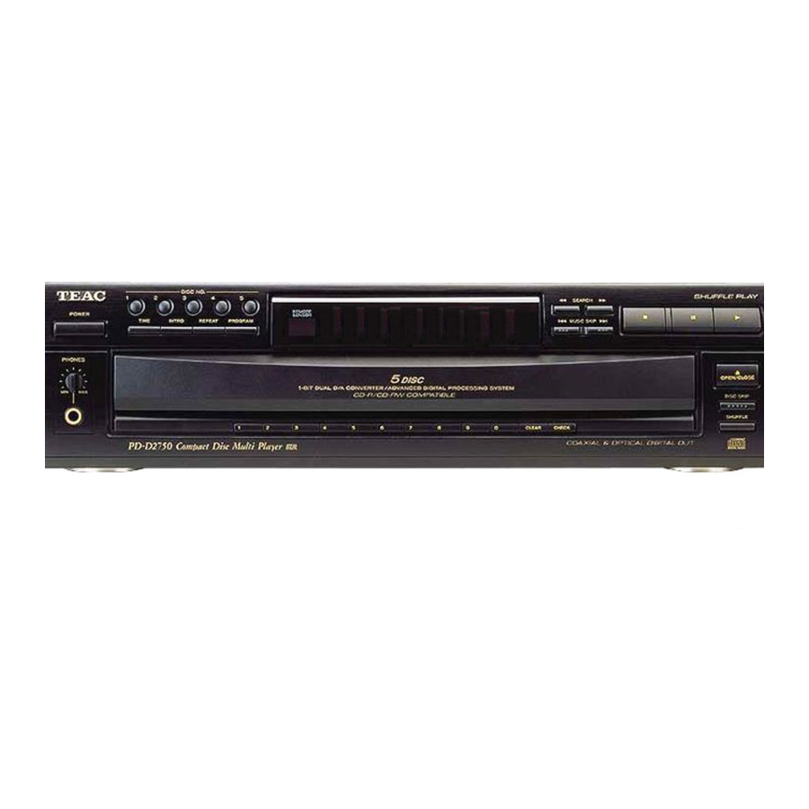 Teac PD-D2750 Owner's Manual