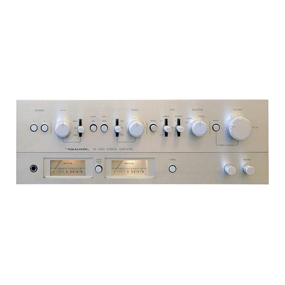 Realistic SA-2001 Integrated Amplifier Manuals