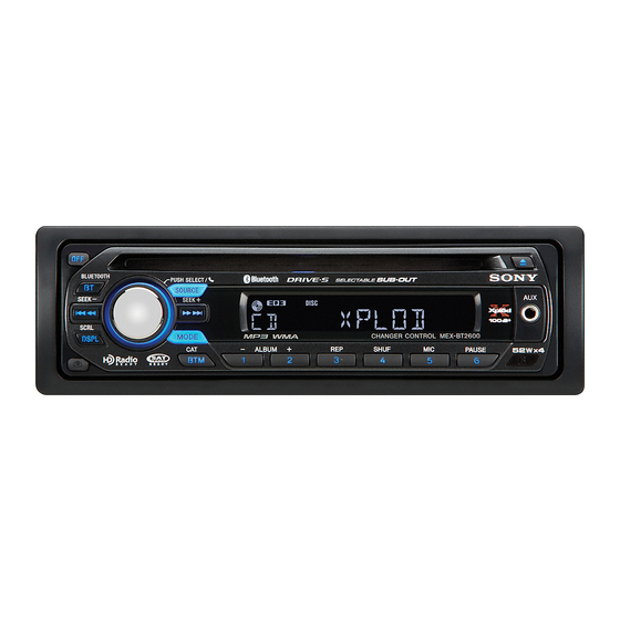 Sony MEX-BT2600 Quick Manual