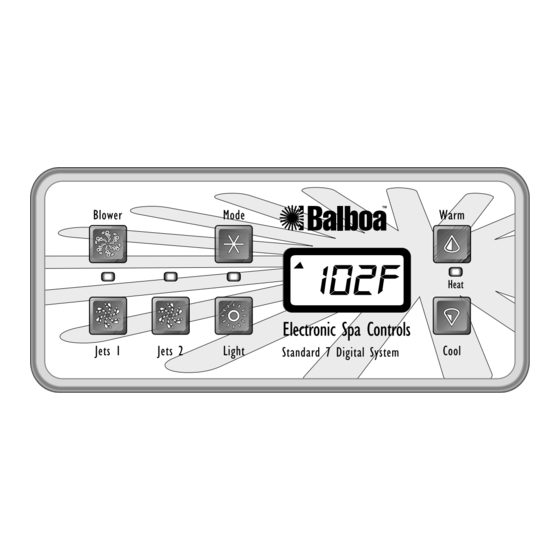 Balboa M-3 Instruction Card