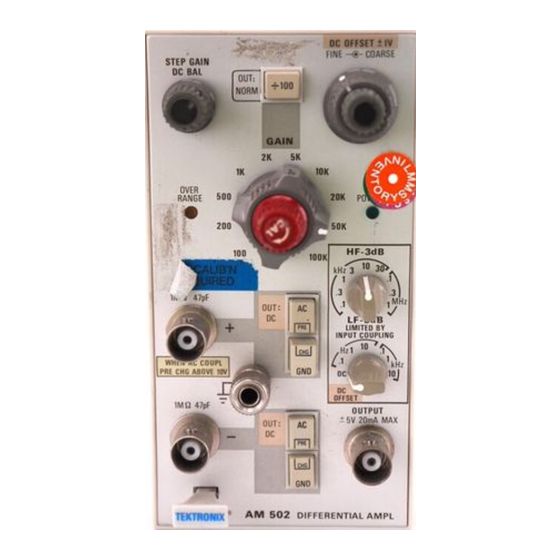 Tektronix AM 502 Instruction Manual