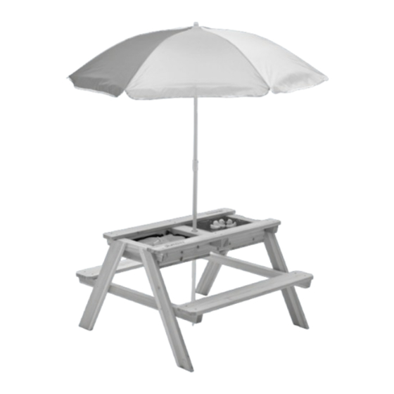 Plum Surfside Sandpit and Water Wooden Picnic Table with Parasol Assembly Instructions Manual