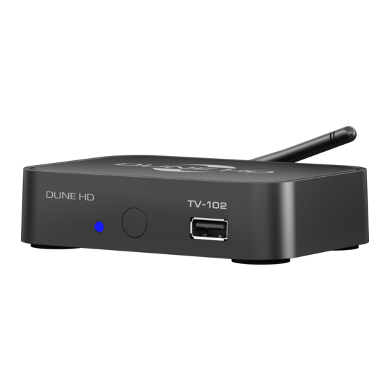 Dune HD TV-102W Quick Start Manual