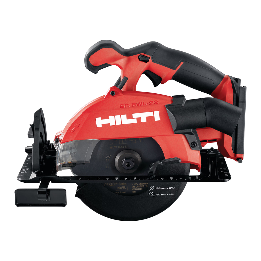 HILTI Nuron SC 6WL-22 - Cordless Plunge Saw Manual