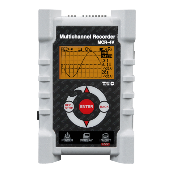 User Manuals: T&D MCR-4V Voltage Data Logger