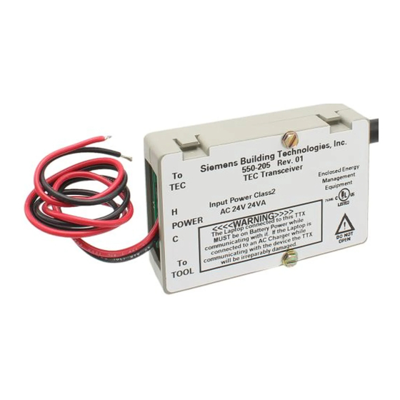 Siemens TEC Installation Instructions