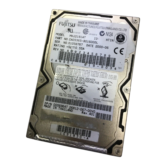 Fujitsu MHJ2181AT Product Manual