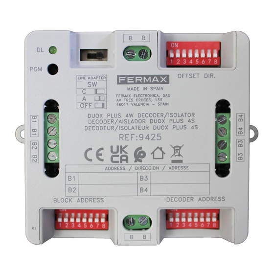 Fermax DUOX PLUS Quick Start Manual