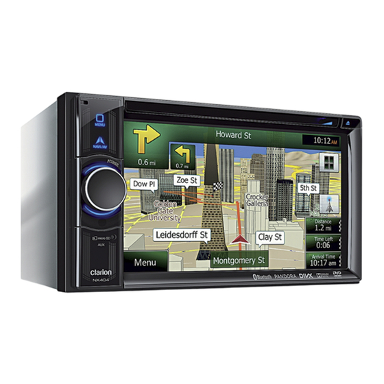 Clarion NX404 Quick Start Manual & Installation Manual