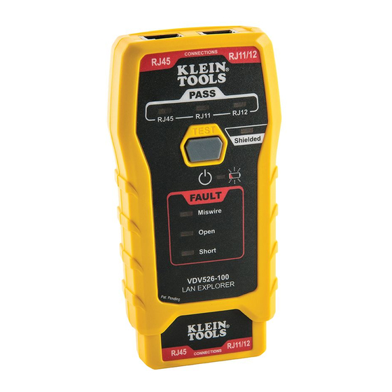 Klein Tools LAN EXPLORER Cable Tester Manuals