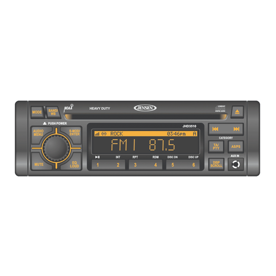 Jensen JHD3510 - Heavy Duty CD Receiver Installation And Operation Manual