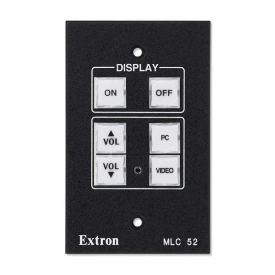 Extron electronics Basic MediaLink Controllers MLC 52 IR Brochure & Specs