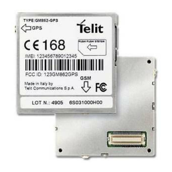 Telit Wireless Solutions GM862-GPS Technical Manual